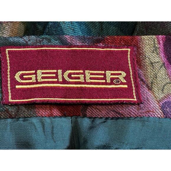 Vintage Geiger Wool Midi Skirt Pleated Floral Lined Austria Womens Size 6 Pocket - Picture 5 of 8